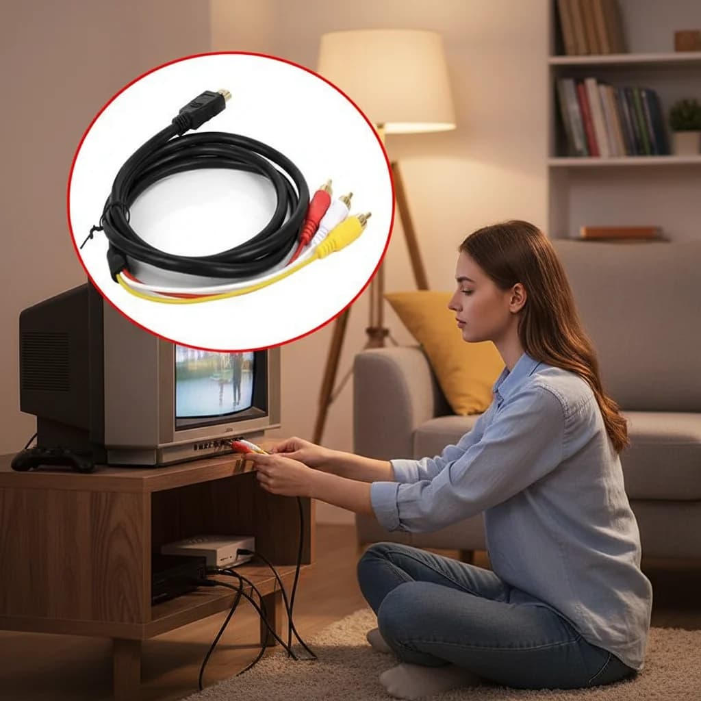 HDMI cable to RCA 1080P HD - Video and Audio Adapter with Gold Plated Connectors for Strong Signal for HDTV and Home Theater