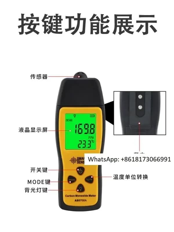 Rilevatore di Monossido di Carbonio e Gas Combustibili Xima, Misuratore di Concentrazione di Gas, Rilevatore di Perdite CO