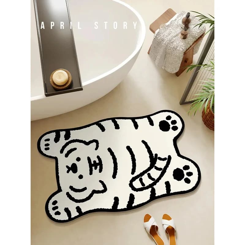 VIKAMA Tappeto a forma di animale dei cartoni animati, tappetino assorbente antiscivolo per bagno, morbido tappetino per l'ingresso della camera da letto dei bambini, decorazione per la casa
