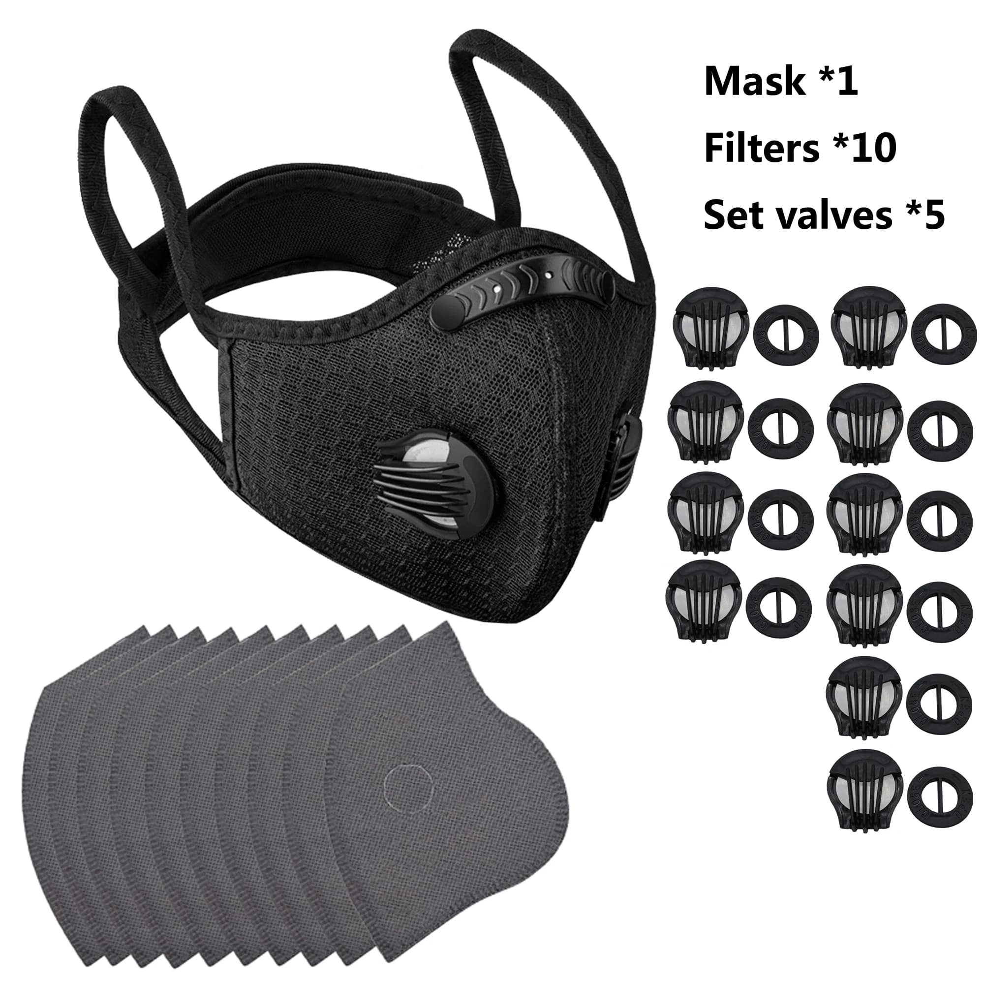 SHIZIWANGRI Cycling Mask Sports Lavabile Reusable with Filter Dust Mask Men's Mask Bandana Active Carbon Filters