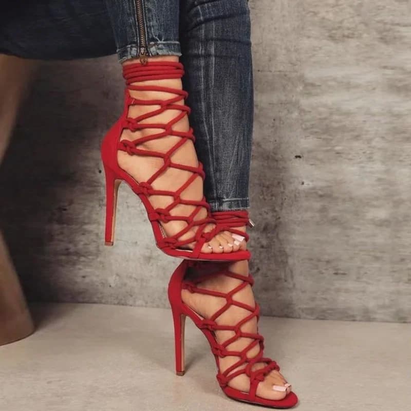 Women Sandals Sexy High Heels Shoes 2026 New Summer Fashion Cross Strap Open Toe Women's Sandals Pumps Shoes