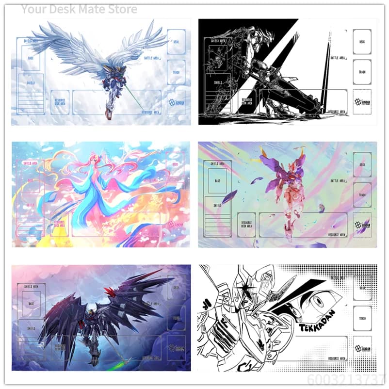 BANDAI Anime Game Gundam GCG DIY Accessory Card Playmat Barbatos Lacus Wing Zero Suletta Miorine Collezione Regalo Giocattolo