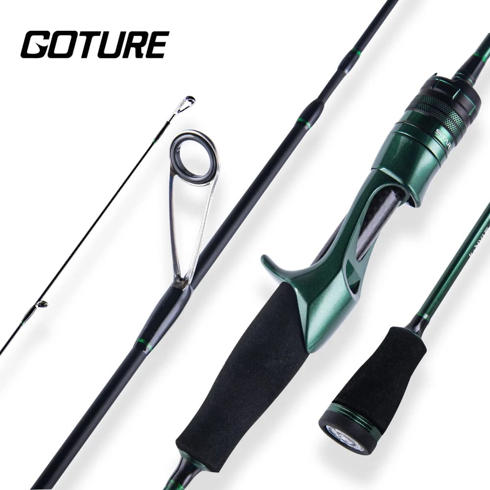 Canna da pesca in fibra di carbonio Goture 1.55m/1.68m Spinning/Casting Lure Pole Bait Wt. Strumento per la pesca alla trota con canne ultraleggere da 0.8-6g