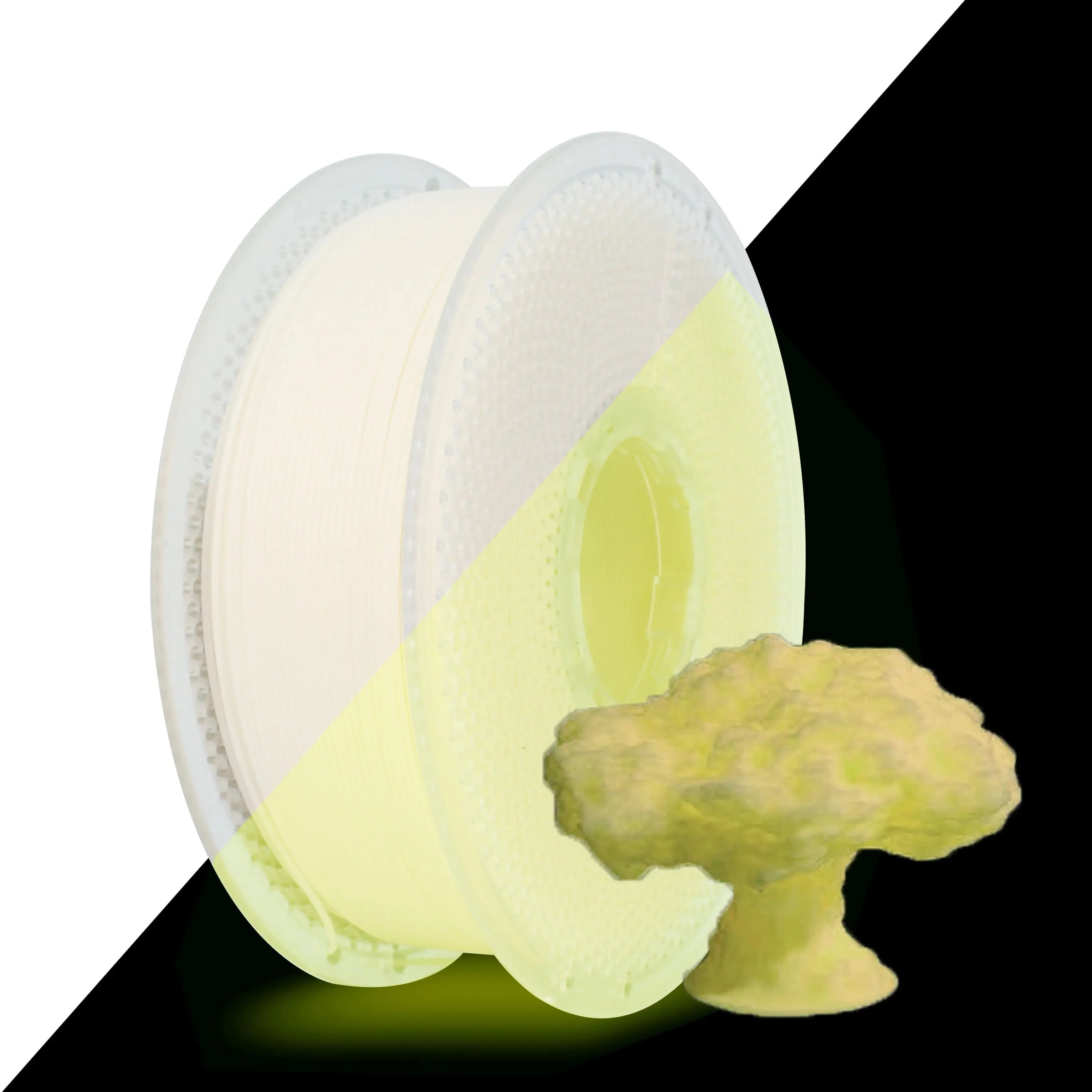Filamento Giallo Fluorescente al Buio 1.75mm, 1kg (2.2lbs) Accuratamente Avvolto, Filamento PLA Luminoso per Stampante 3D 1.75mm con Precisione Dimensionale