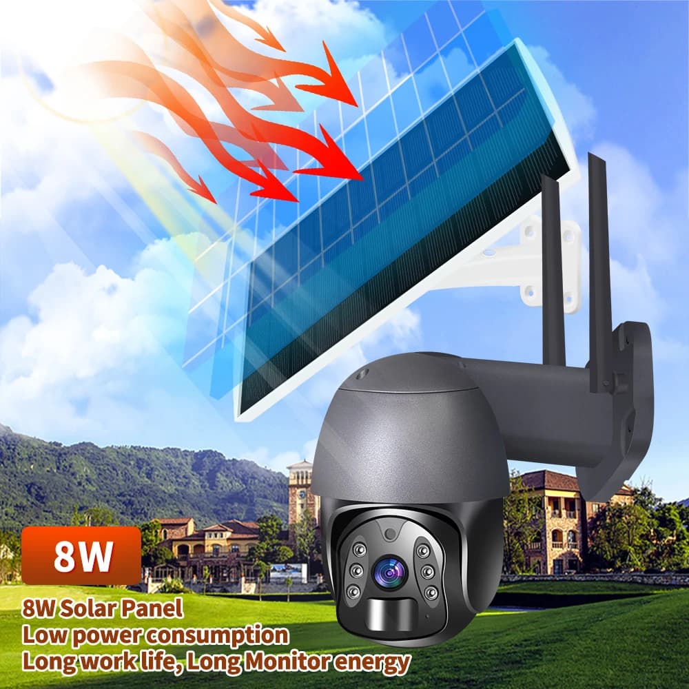 2MP 1080P 120 Gradi Tuya APP 4G/WIFI Telecamera IP 8W Energia Solare Senza Fili PTZ A Colori di Sicurezza Domestica Citofono CCTV Baby Monitor
