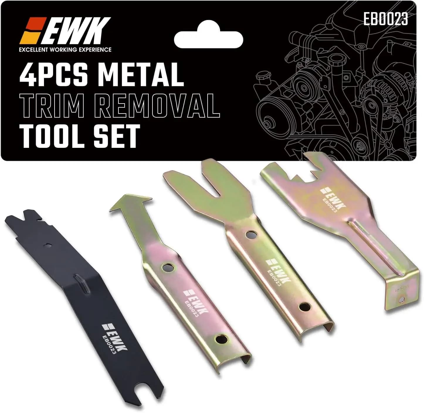 4-Piece Metal Trim Removal Tool Set for Car Interior