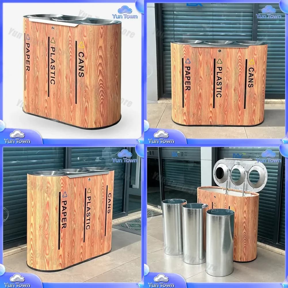 Stainless Steel Hotel Garbage Bins for Hospitality Industry Trash Can for Indoor Outdoor Use Eco Friendly Large Capacity