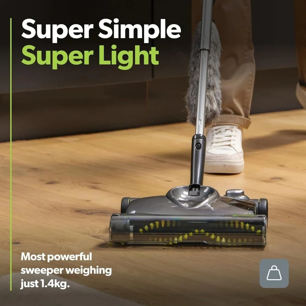 Cordless Rechargeable Floor Sweeper for Carpet and Hardwood 7.4v Li-ion Battery Lightweight Adjustable Vacuum Cleaner 90 Min
