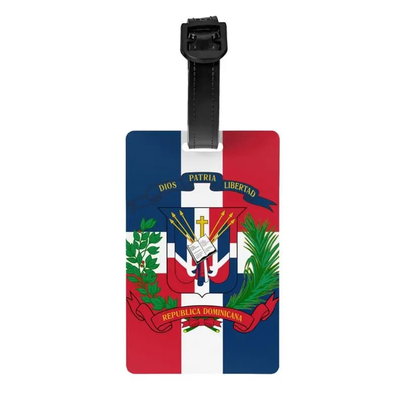 Dominican Republic Flag Luggage Tag for Suitcase Privacy Protection Baggage Tag Travel Bag Labels Suitcase with Strap