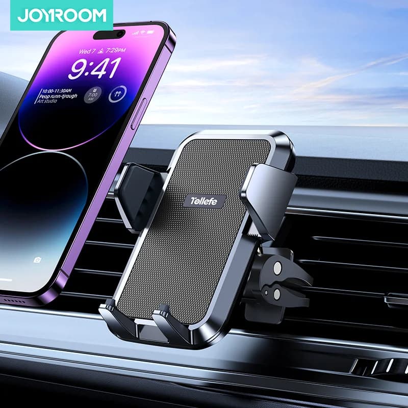 Joyroom Universal support for car phone Military level protection Big phone and thick enclosures Car support with free hands air outlet