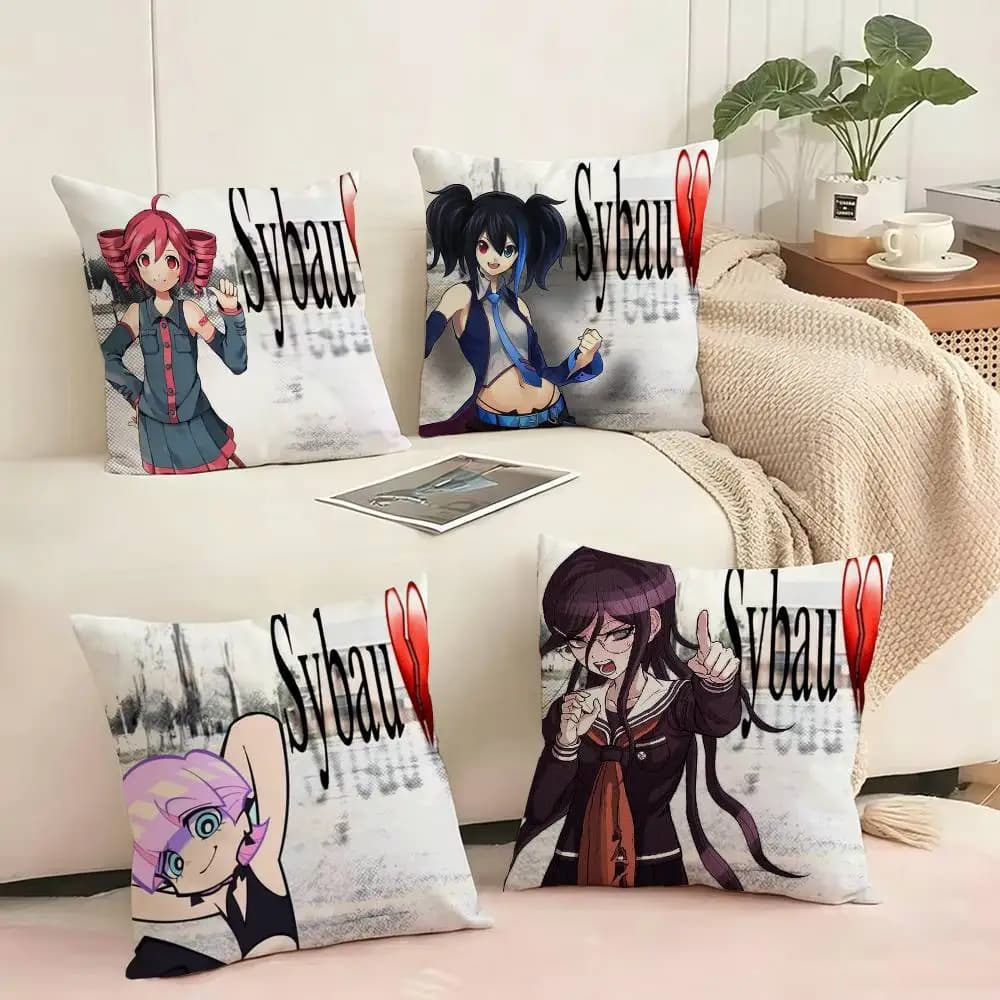 Funny S-Sybau Custom Square Double-Sided printed Pillow Case Bedroom Bedside Pillow Sofa Cushion Cover Gift