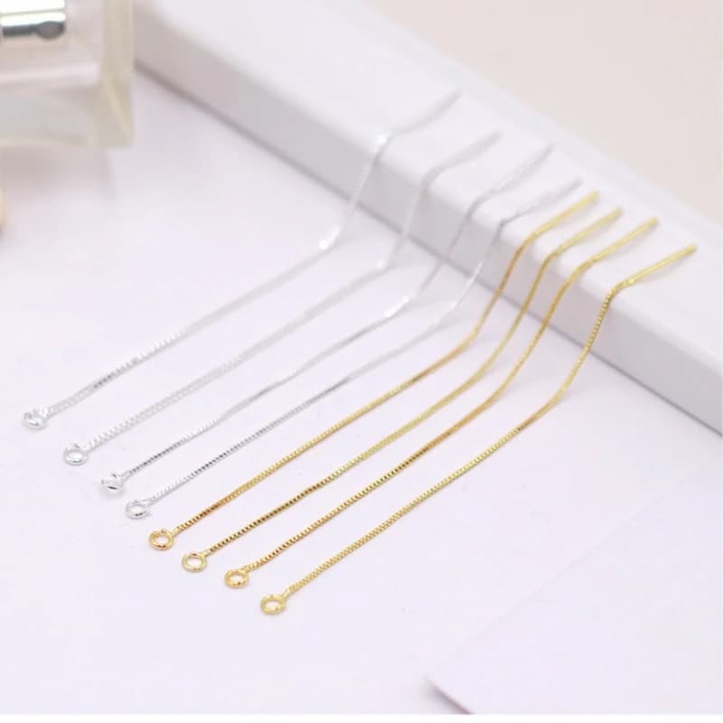 Accessori per Gioielli Fai-da-Te in Argento Sterling 925, Catena a Maglia, Filo per Orecchini, Componenti per Creazione di Gioielli da Donna