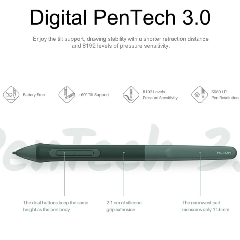 Middle Inch Drawing Graphic Tablet for Animation Designer with Scroll Battery-free Stylus for Digital Art Design Skech