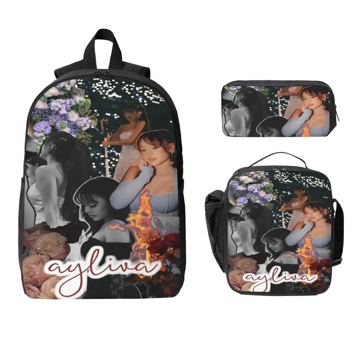 3Pcs Ayliva Singer Tour 2025 School bags Set for Boy Girl Pencil Boxes Backpack Sets with Lunch Box For School Students Knapsack