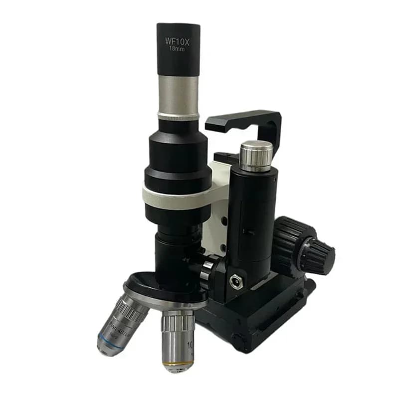 100X-400X Microscopio Metallografico Portatile Piano Acromatic10X/20X/40X Obiettivo Lente Polarizzante LED Per Laboratorio Industriale