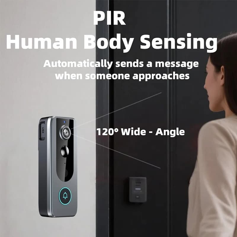 Porte digitali Peepholes Campanello senza fili Copertura solare per carica pioggia Tuya Wifi Telecamera di sicurezza Citofono Video Smart Ring Campanello per porta