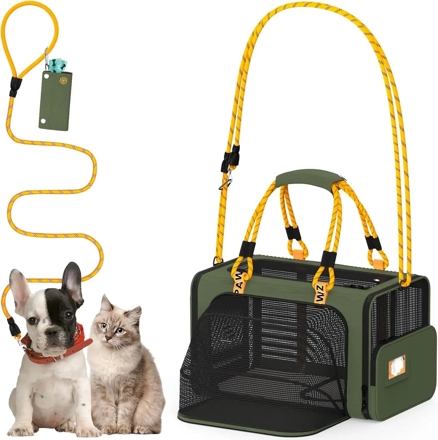 Trasportino per animali espandibile approvato dalla compagnia aerea, 18'×11'×11', trasportino per cani e gatti su lato morbido fino a 15 libbre, carico dall'alto pieghevole