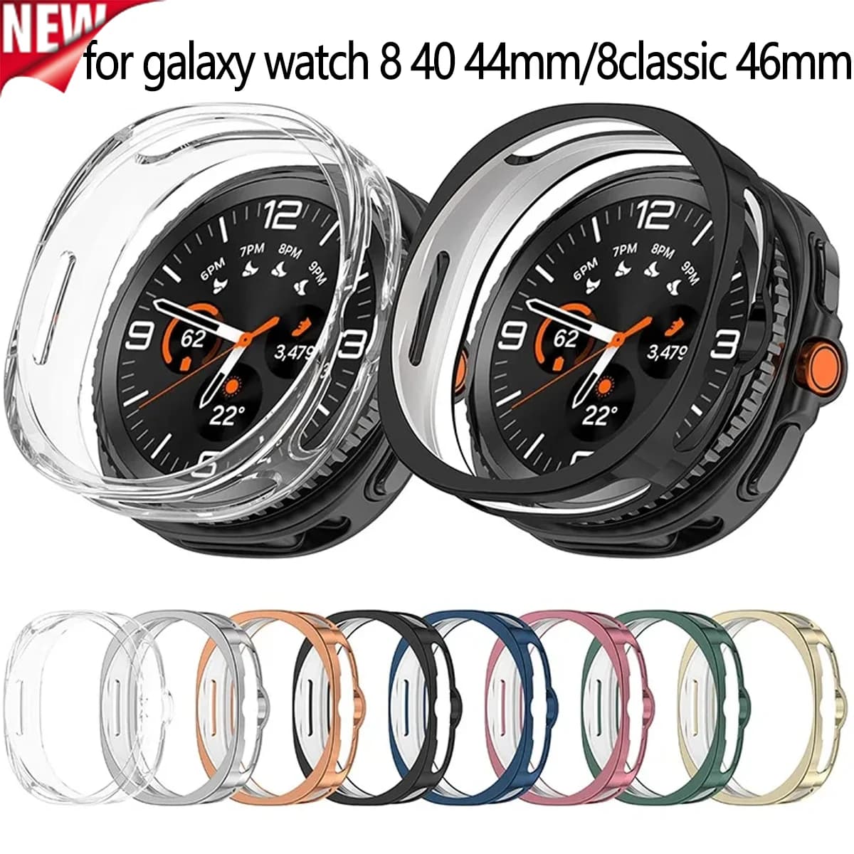Custodia protettiva per Samsung Galaxy Watch 8 Classic 8 40 44mm Custodia morbida in TPU scavata per orologio Accessori protettivi per guscio paraurti