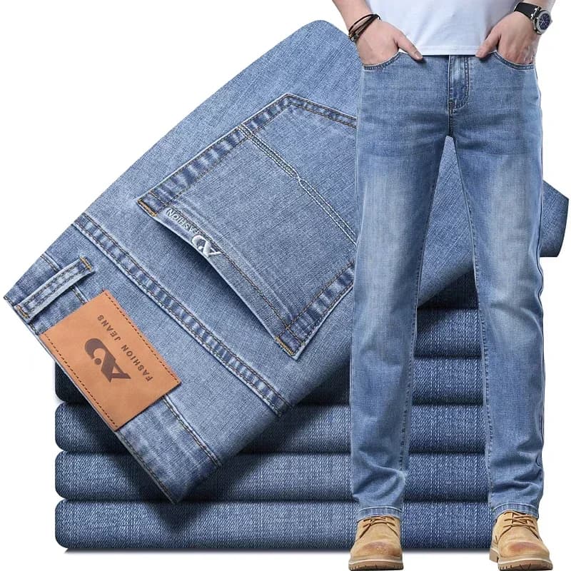 2024 New Thin for Summer Materail Men's Luxury Classic Style Men Jeans Business Stretch Denim Male Trousers