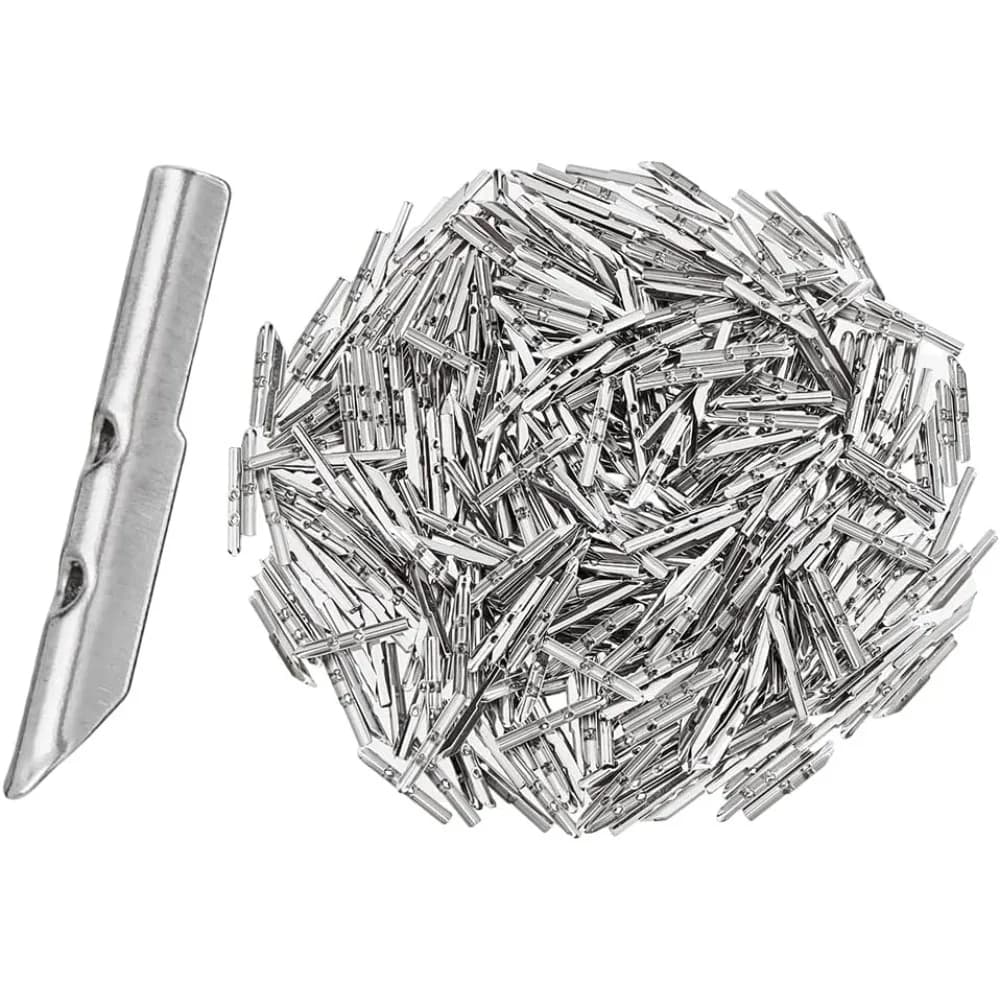 300 pezzi di fissaggio per cavo spinato elastico, larghezza 4 mm, fascia ad anello, estremità in metallo per riviste fai da te, kit di sostituzione del pizzo delle scarpe