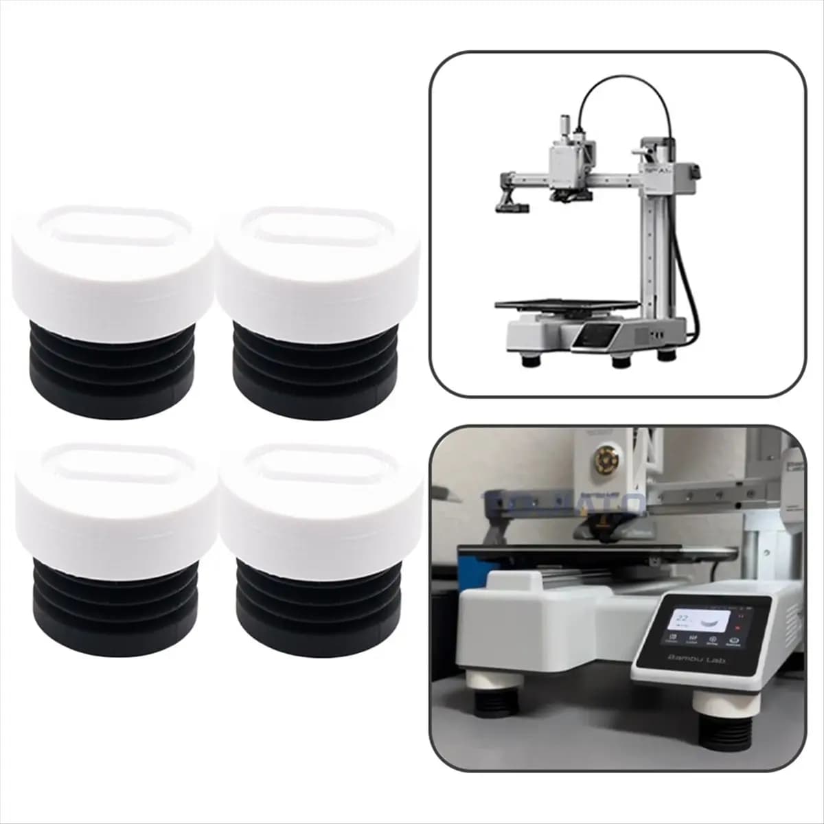 (A75T) 4 Pezzi per Stampante 3D Bambu Lab A1 Mini, Piedini Antivibrazioni, Antiscivolo, Antishock, Antipolvere