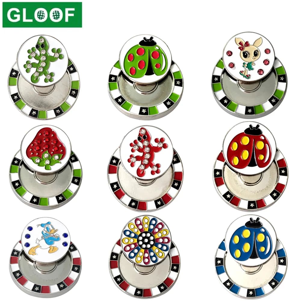 1Pc Doppio Strato Pallina Da Golf Mark w Cappello Da Golf Magnetico Clip Mark Pallina Da Golf Posizione 9 tipi per Scelta Golf Marker Accessori Da Golf
