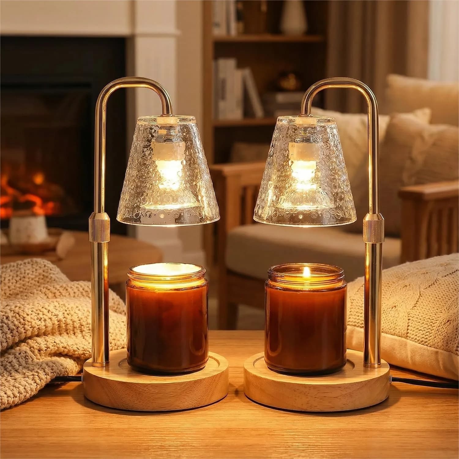 Lampada Scaldacandele con Timer, Dimmerabile e Altezza Regolabile, Riscaldatore per Candele per Arredamento Casa, Regalo per Donne, Mamma, Sorella, Include 4