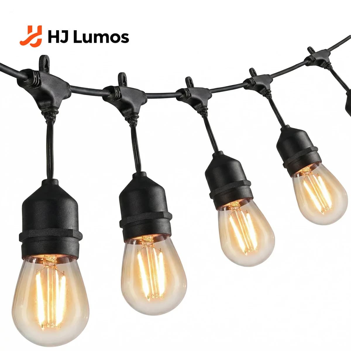Catena Luminosa LED 10m con 10 Portalampade S14 2W Infrangibili Impermeabili di Grado Commerciale per Esterni, Patio e Giardino