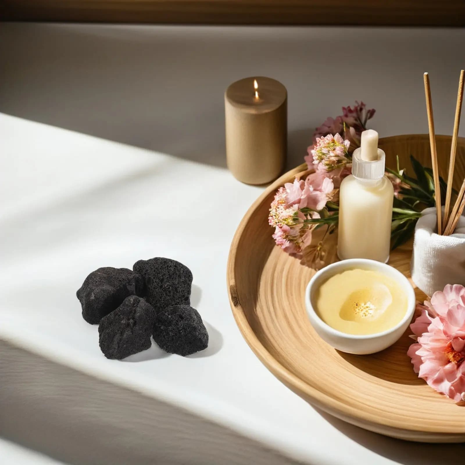 Diffusore di Aromi in Pietra Lavica, Assorbitore di Oli Essenziali in Pietra Vulcanica, Decorazione Naturale per Casa, Soggiorno, Camera da Letto, Ufficio, Spa