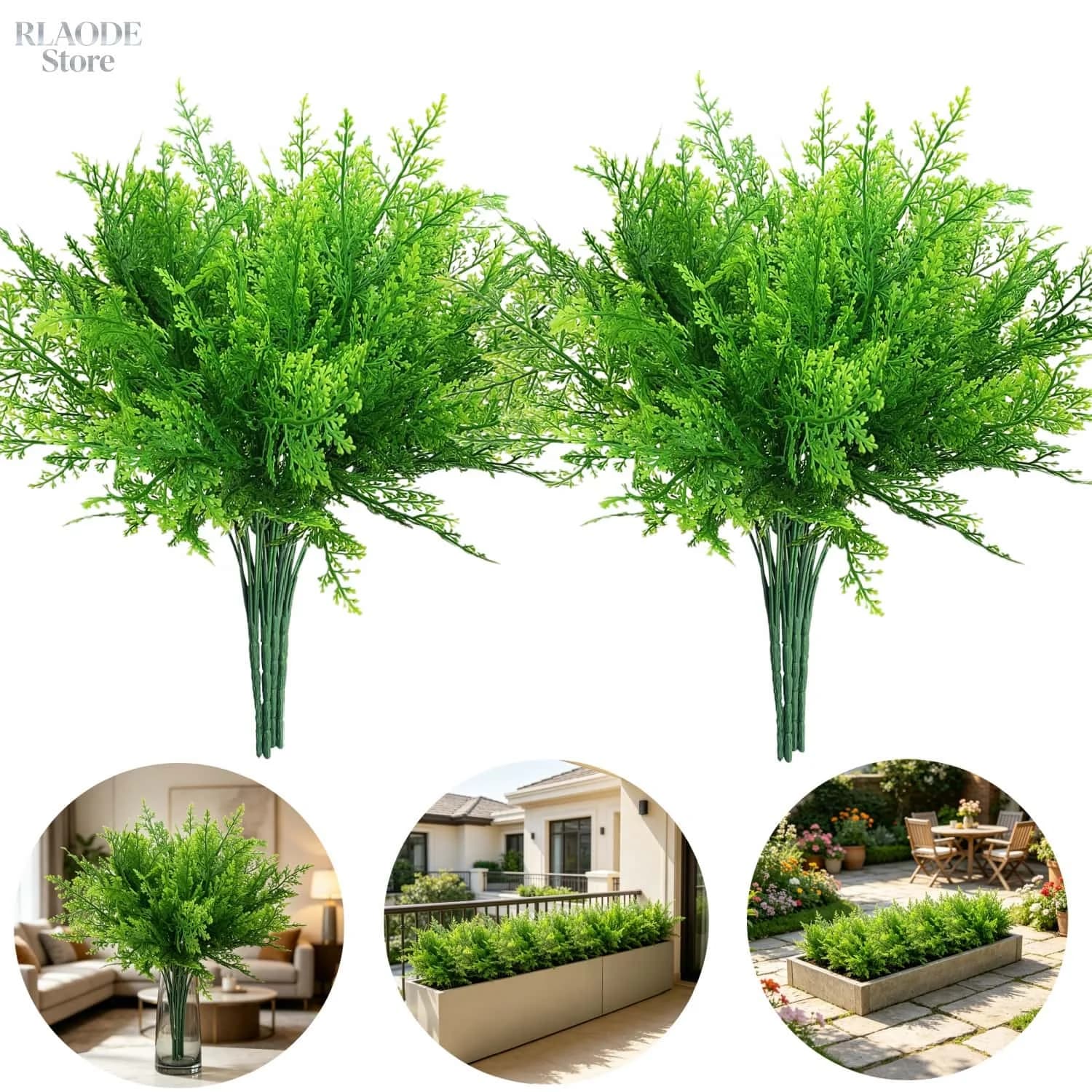4PCS Artificial Fern Plants Realistic Fake Greenery for Home Garden Wedding Indoor Outdoor hotel office Decor