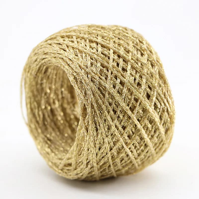 Filato Metallico Colorato in Lana e Cotone Oro e Argento, 50g/gomitolo, per Uncinetto, Glitter, Lavorazione a Mano, Borsa Artigianale, Spedizione Gratuita