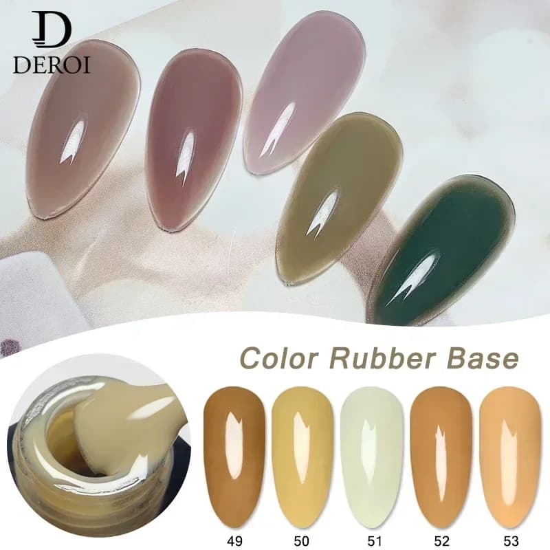 DEROI Jelly Gel per unghie Smalto Base in gomma Gel UV Nude Pink Soak Off 2 IN 1 Smalto per unghie Lacca per decorazioni Nail Art 8ml