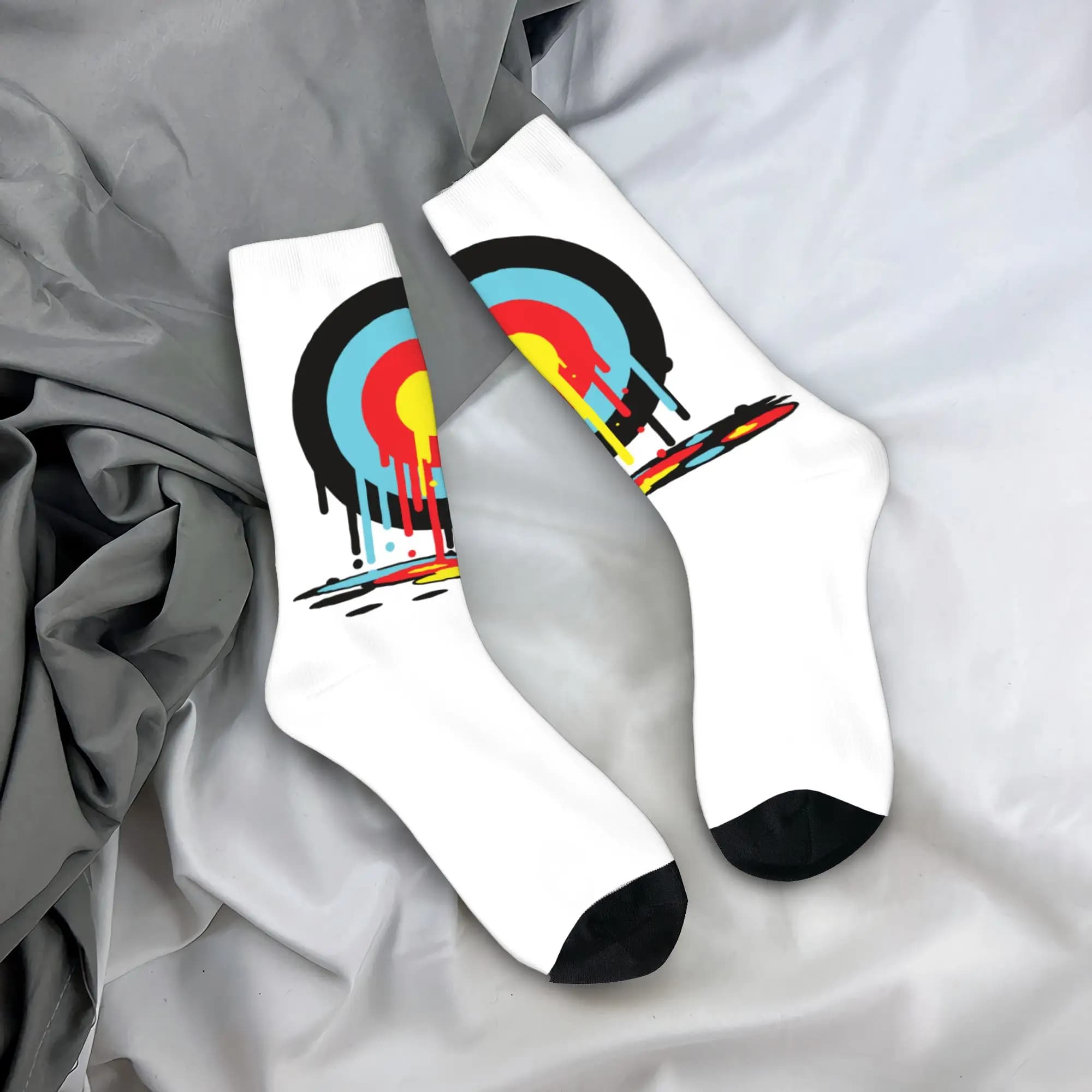 Calzini Personalizzati con Motivo Bersaglio per Uomo e Donna, Calze Calde alla Moda per Tiro con l'Arco e Freccette