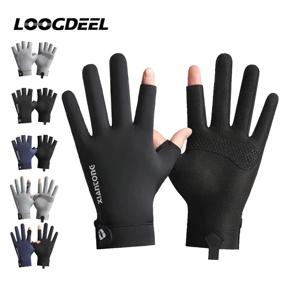 LOOGDEEL Guanti da ciclismo estivi con protezione UV, guanti sportivi professionali traspiranti, touchscreen, antiscivolo, resistenti all'usura
