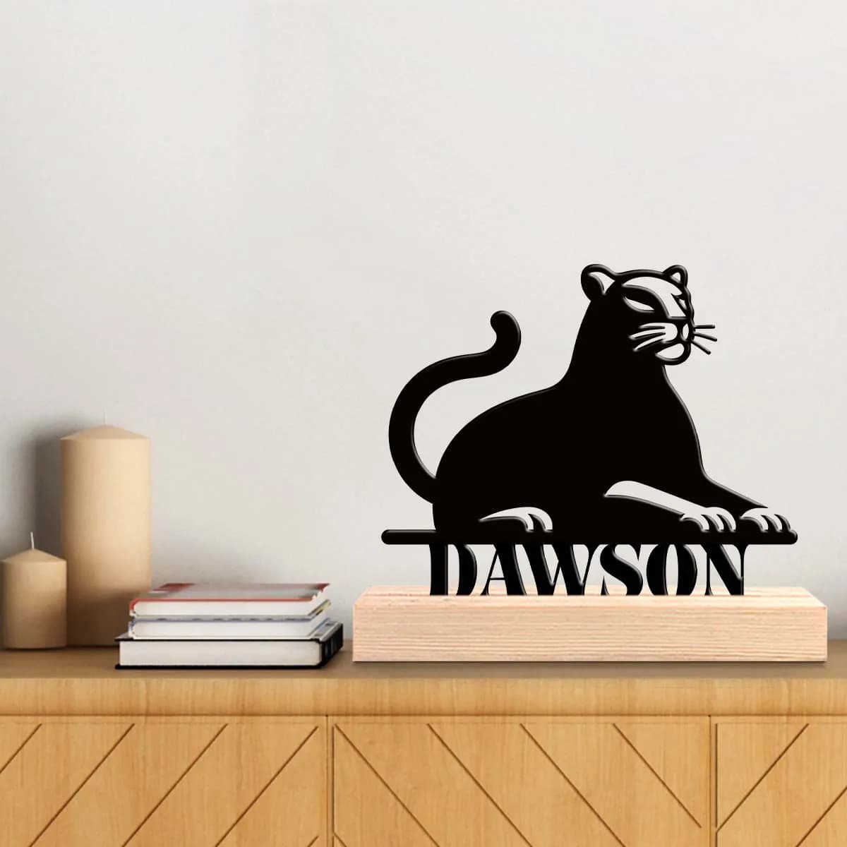 1pc Interesting Metal Desktop Decoration Customizable Name With Wooden Base Suitable for Fireplaces,Study Rooms,and Offices