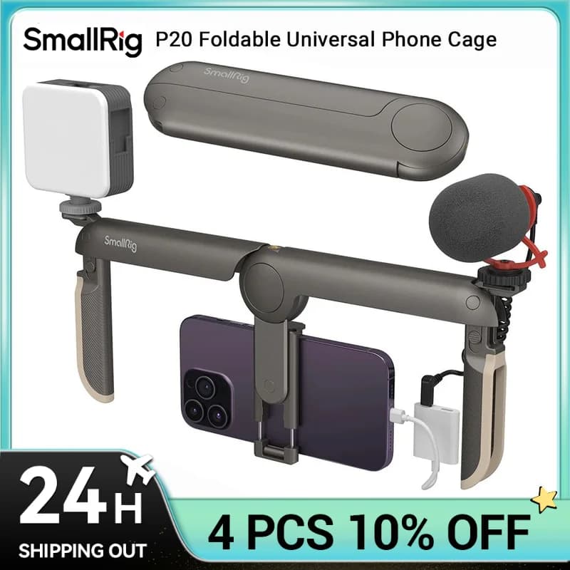 SmallRig P20 Foldable universal phone cage, support for tripod stabilizer for mobile video system for iPhone 17 Pro /Pro Max Android