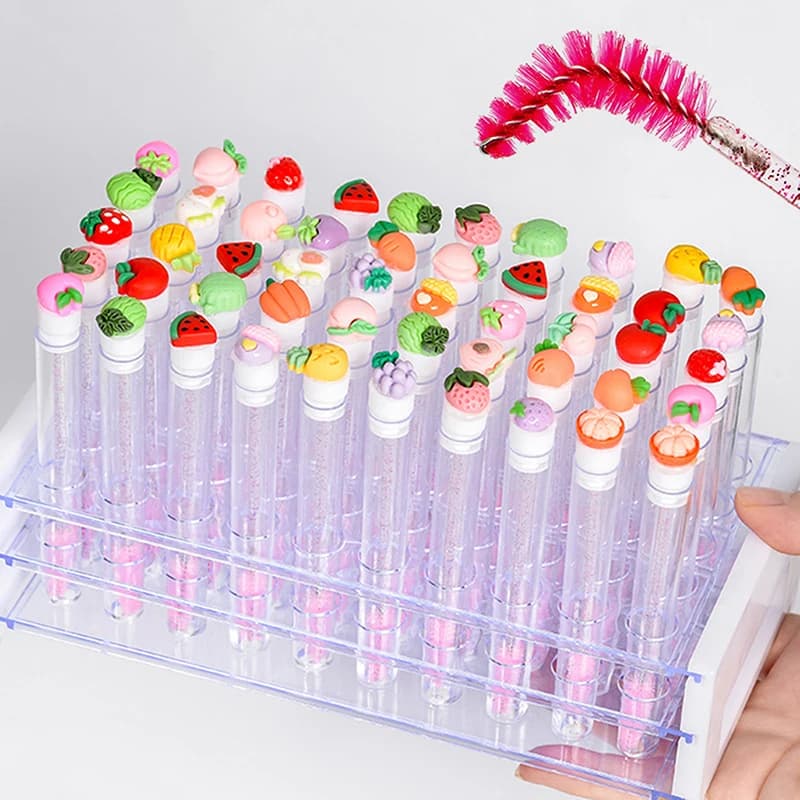 Set of 10 Fruit Shaped Mascara Brushes, Eyelash Reusable Brushes, Eyelash Extension Applicators, Makeup Tools