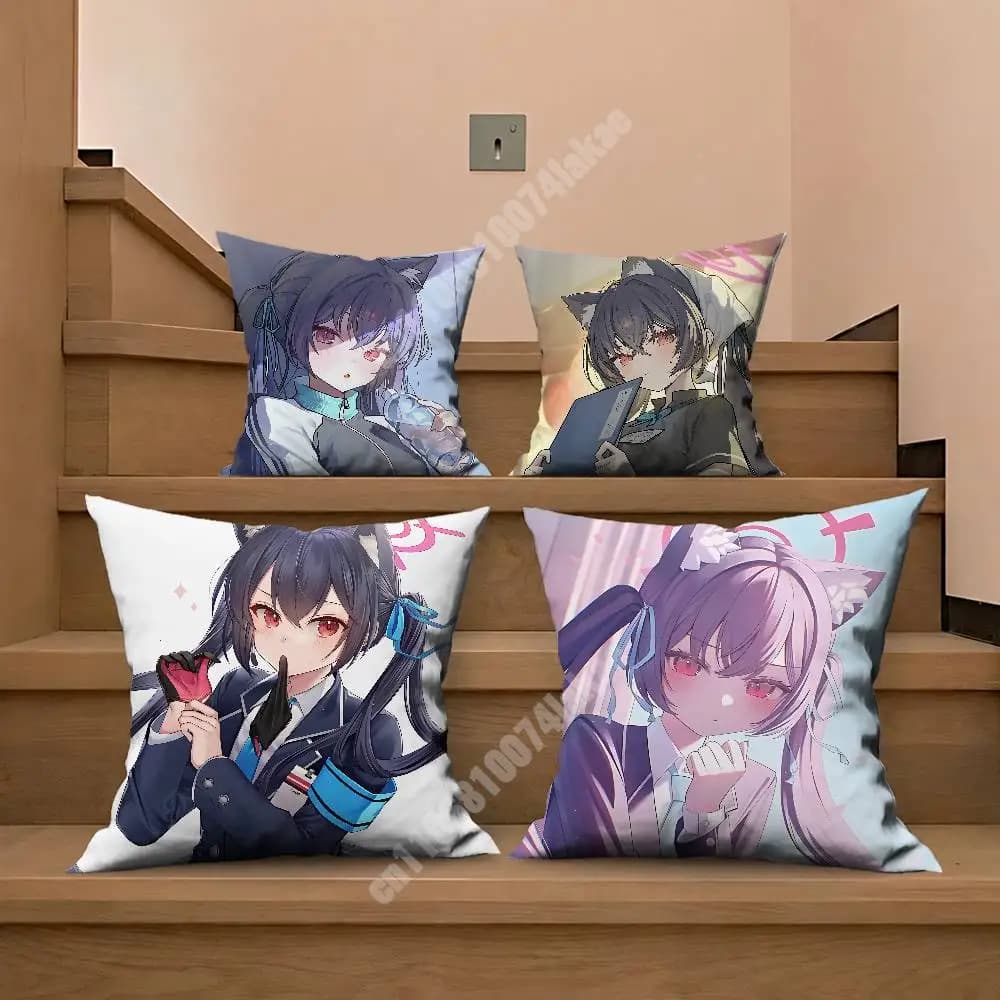 Blue Archive Kuromi Serika Copricuscino per divano, decorazione per la casa e la camera da letto