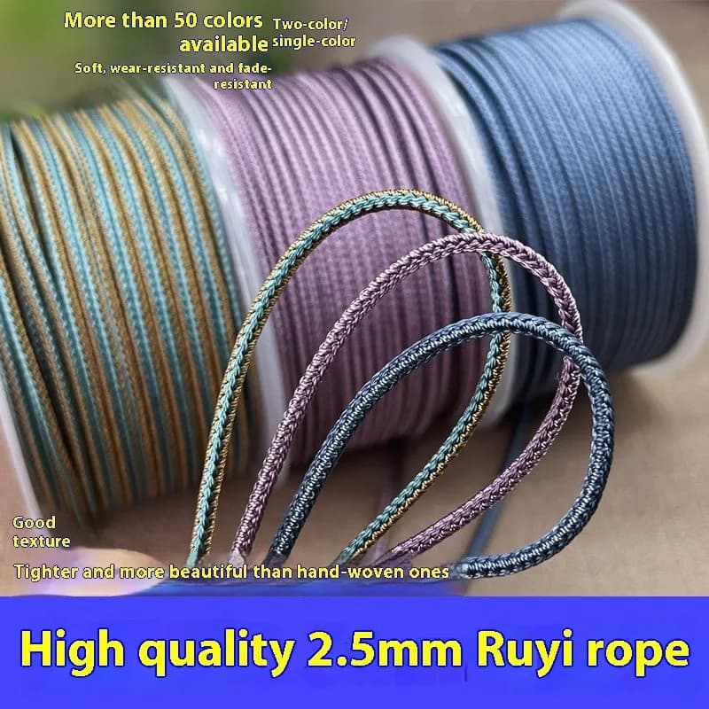 10 m/rotolo 2.5mm bicolore colore intrecciato cotone corda intrecciata twist linea di gioielli fai da te corda a mano cordino collana cavo appeso all'ingrosso