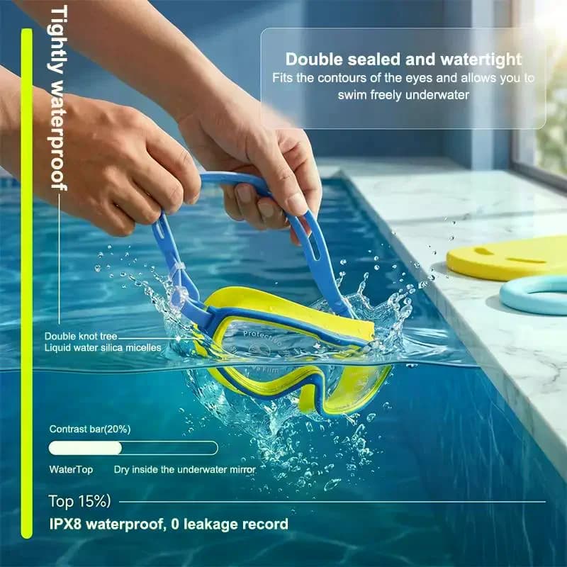 Swimming Goggles Kids Big Frame View Anti-fog Waterproof Children's Swim Goggles Boys And Girls Multi-color To Choose Safe