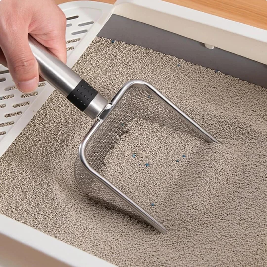 Stainless steel cat litter brace – Resistant, easy to clean, with ergonomic handle, anti-rust, ideal for quick removal of waste