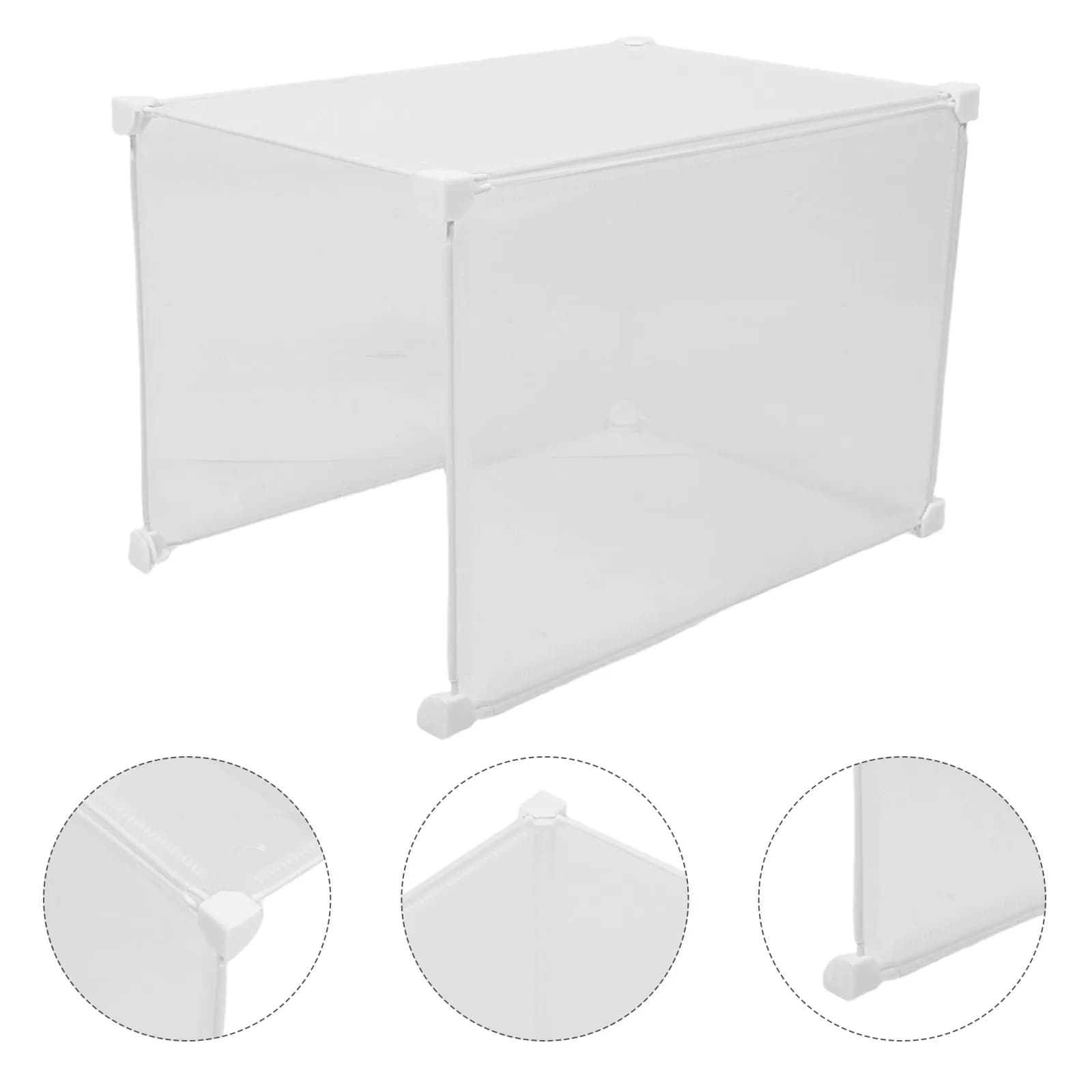 Cat Litter Box Enclosure Transparent Splash Guard Top Cover for Large Cats Spill Proof Litter Box Shield 17.5x11.5x11.5 Inch