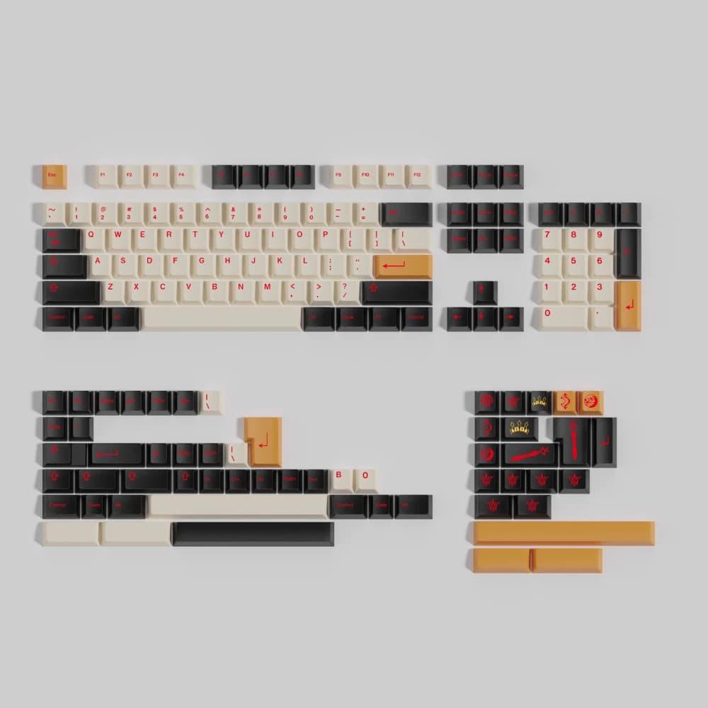 PBT GMK Ishtar Copritasti Set Cherry Profile Sublimation GMK Clone Tincture Covers for MX Switch Mechanical Keyboard Split Spacebar