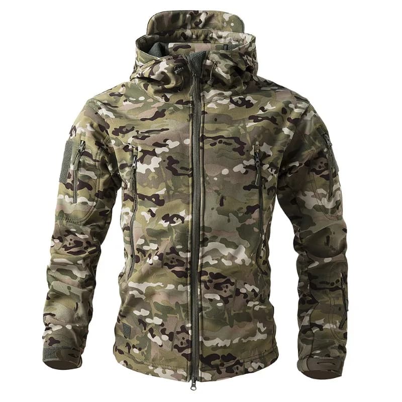 Uomo Outdoor Tre in uno per tutte le stagioni Giacche d'assalto mimetiche Giacca a vento traspirante maschile Cappotti caldi Giacche sportive 4XL