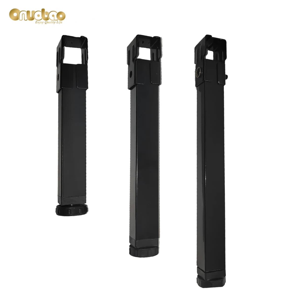 Colonna di supporto per gambe del letto con struttura a fila Onuobao 3 piedi di fissaggio a 3 piedi supporto per comodino rinforzo piedini per mobili regolabili, fondo del letto muto