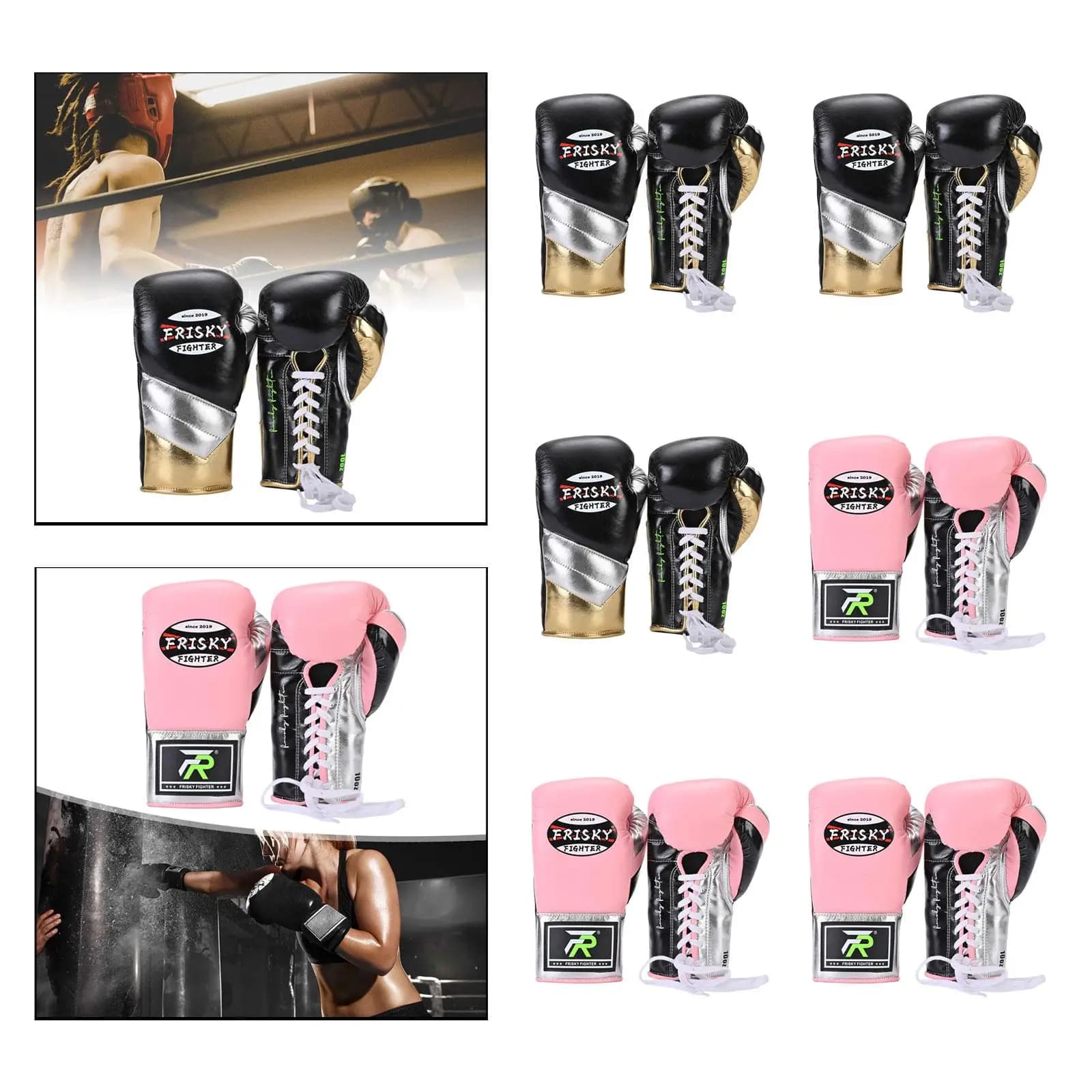 Guantoni da Boxe in Pelle PU Resistente con Protezione in Lattice per Muay Thai, Kickboxing, Attrezzatura da Palestra per Principianti