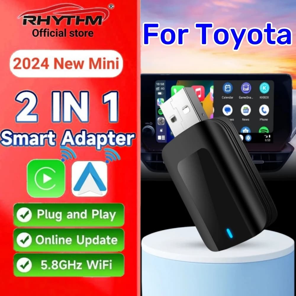 Adapter Wireless CarPlay Android Car 2in1 Smart Dongle Play & Plug For Toyota RAV4 Camry Corolla Crown Highlander Tacoma Prius