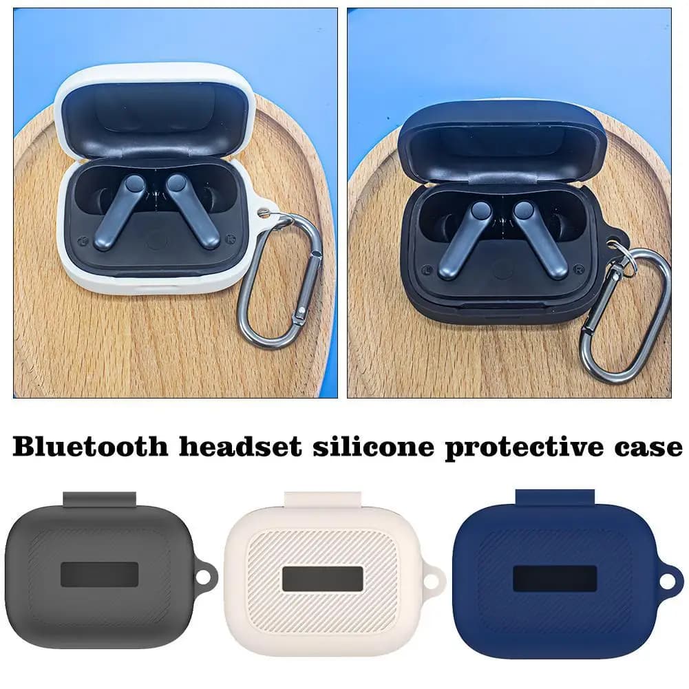 Silicone Protective Case For EarFun Air Pro 4 Supports Wireless Charging Shockproof Skin Protector Case Silicone Headphone Case