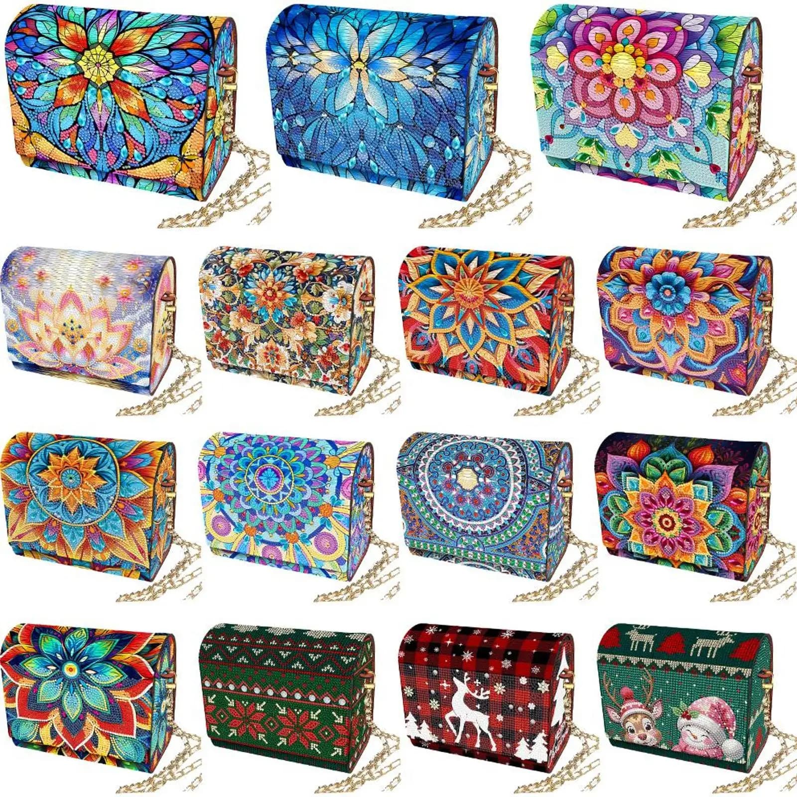 Kit Borsa a Tracolla 5D Diamond Painting Fai da Te con Catena, Borsa Trucchi Bling con Strass per Contanti, Uso Quotidiano e Viaggi
