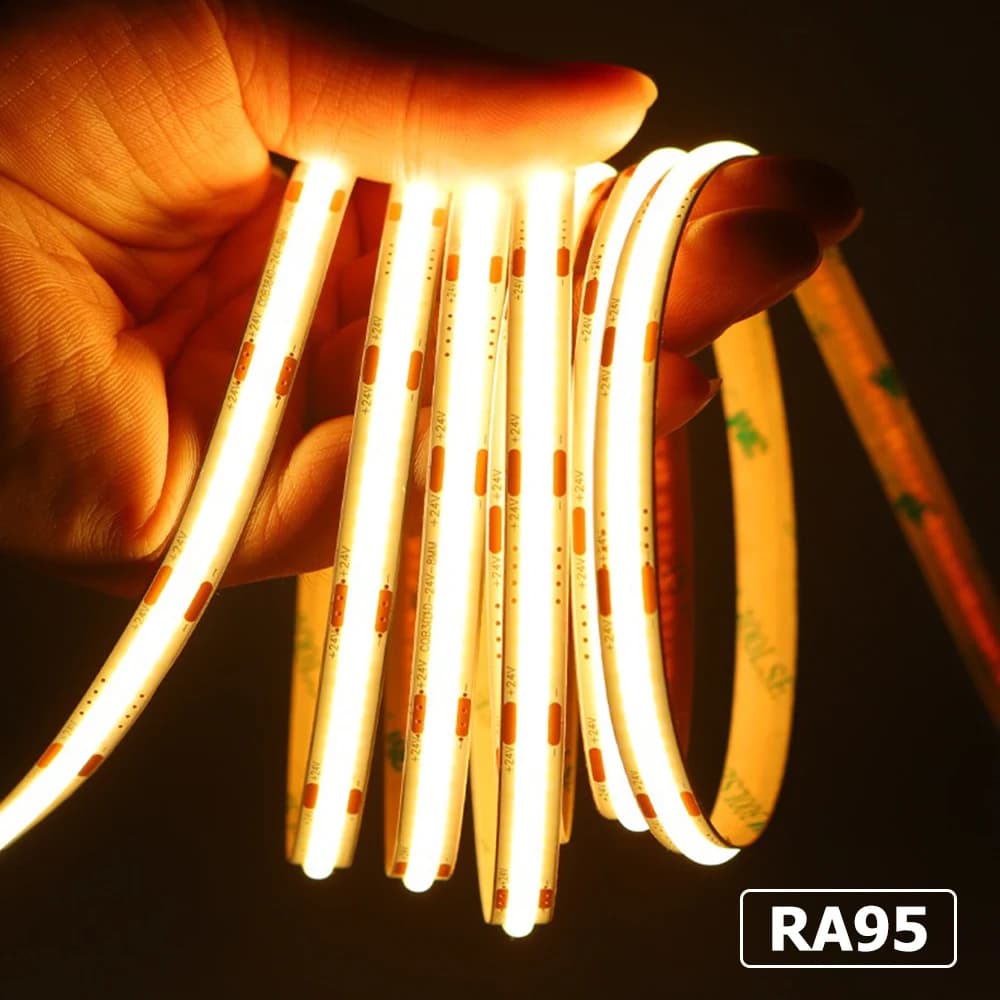 RA95 COB LED Strip Lights DC12V 24V 320leds 480leds High Density Flexible Dimmable Led Light For Room Decor 3000K 4000K 6000K